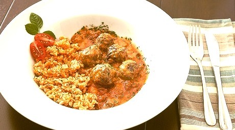 Vegetarian Meatballs with Rice