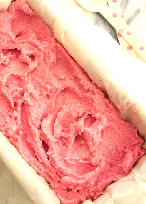 Strawberry Buttermilk Sherbet (by I Wash You Dry)