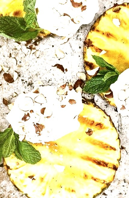 Grilled Pineapple with Coconut-Whipped Cream Floating Kitchen