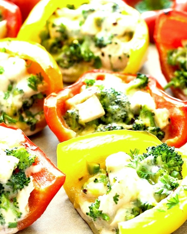 Chicken and Broccoli Stuffed Peppers